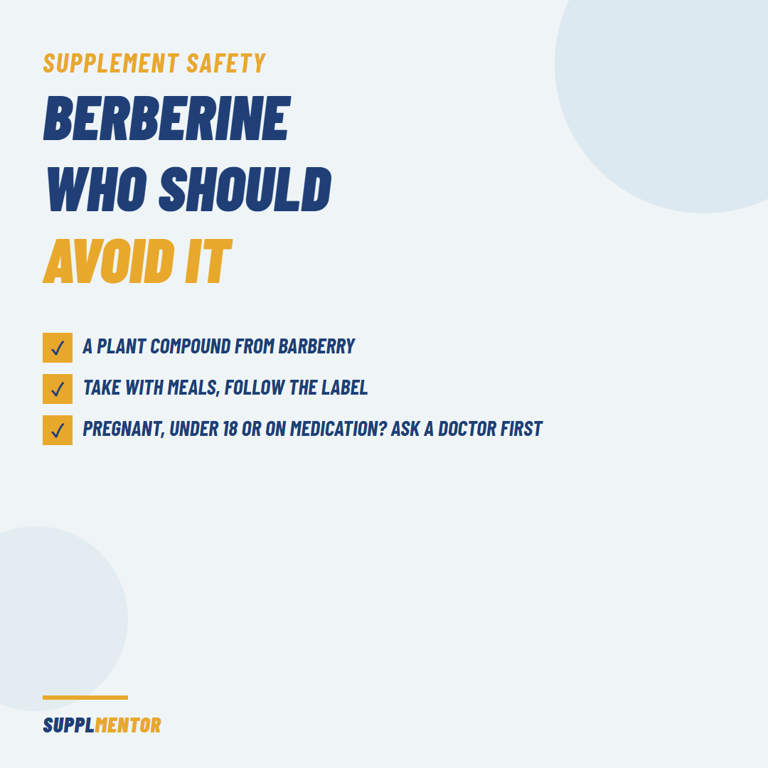 Berberine UAE: who should avoid it. A plant compound from barberry, take with meals and follow the label, ask a doctor first if pregnant, under 18 or on medication
