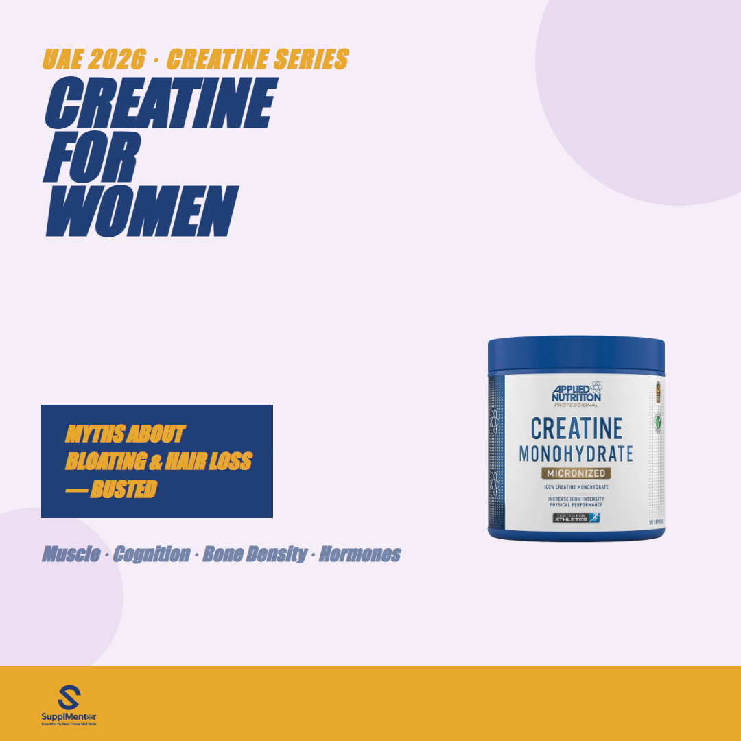 Creatine for Women UAE 2026: Myths, Bloating, Hair Loss, Periods