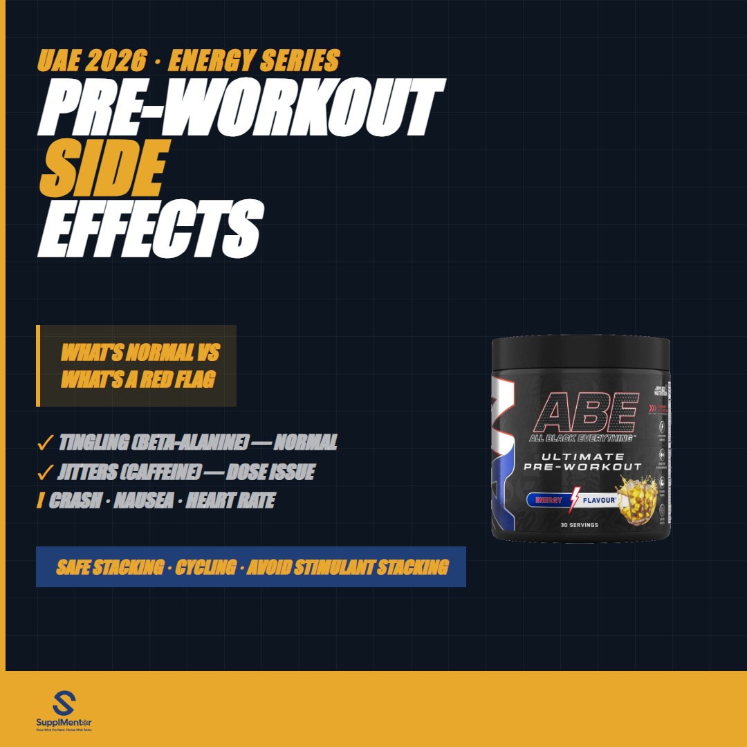 Pre-Workout Side Effects UAE 2026 — Tingles, Crash, Sleep Issues Explained