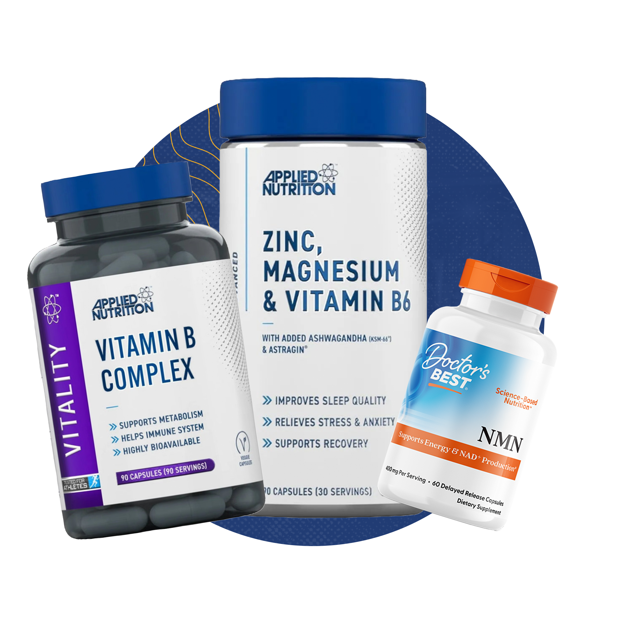 Health and Wellbeing supplement collection banner for general wellness and daily nutrition