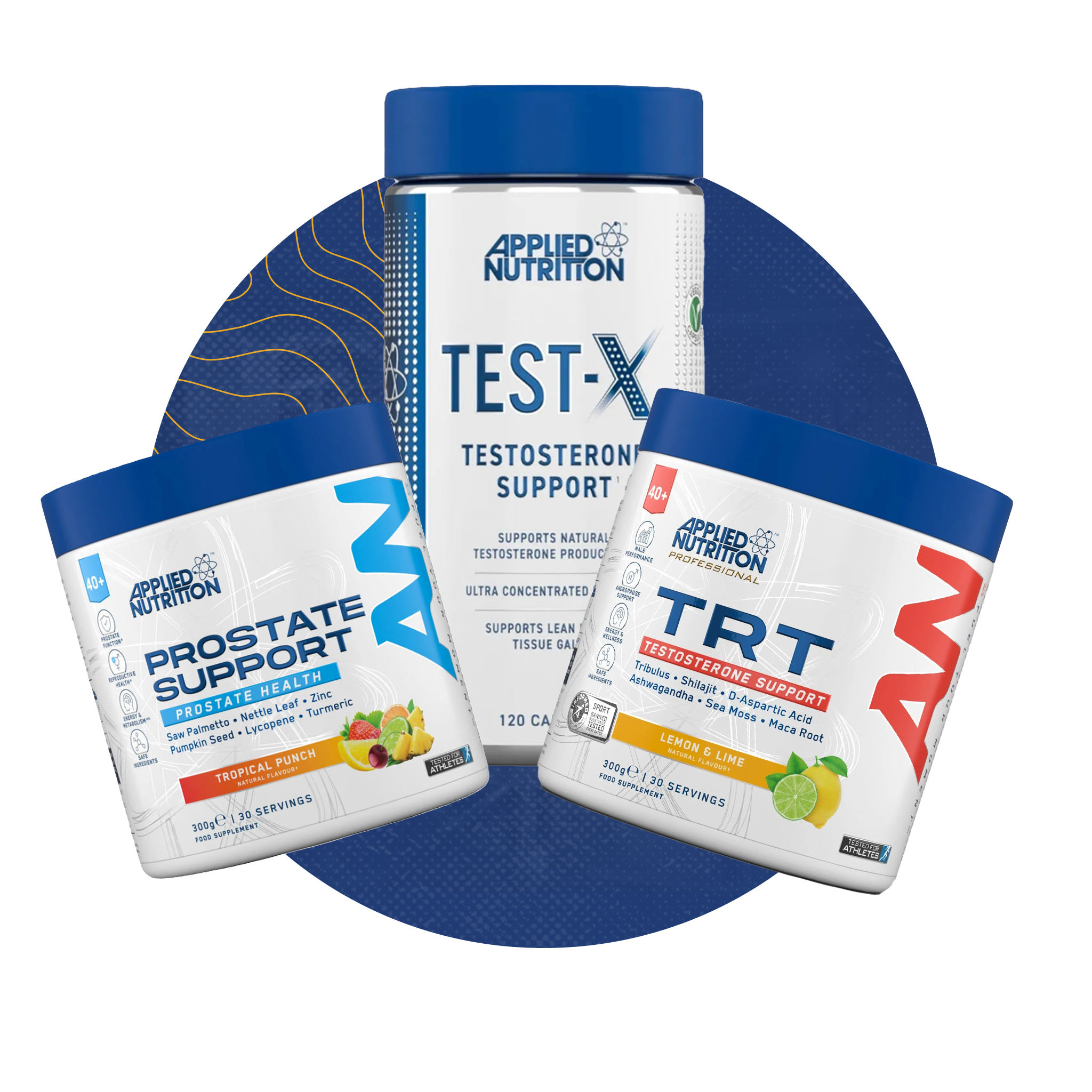 Men's Health supplement collection banner for testosterone, vitality and male wellness