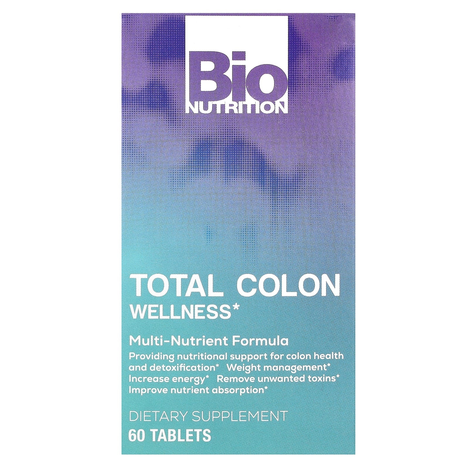 Bio Nutrition Total Colon Wellness digestive health supplement, 60 tablets front packaging