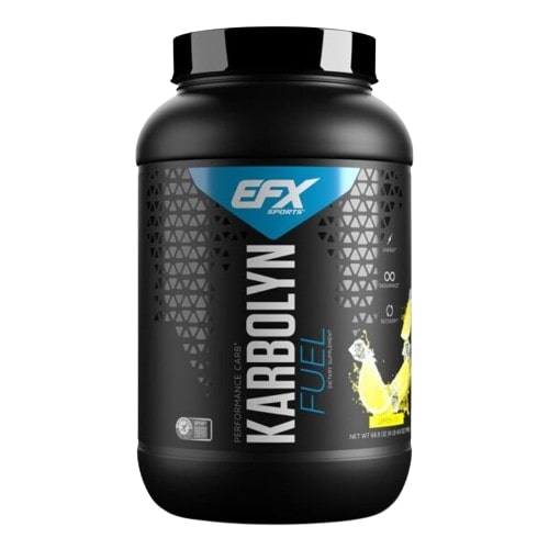 EFX Sports Karbolyn Fuel container close-up highlighting clean carbohydrate energy formula