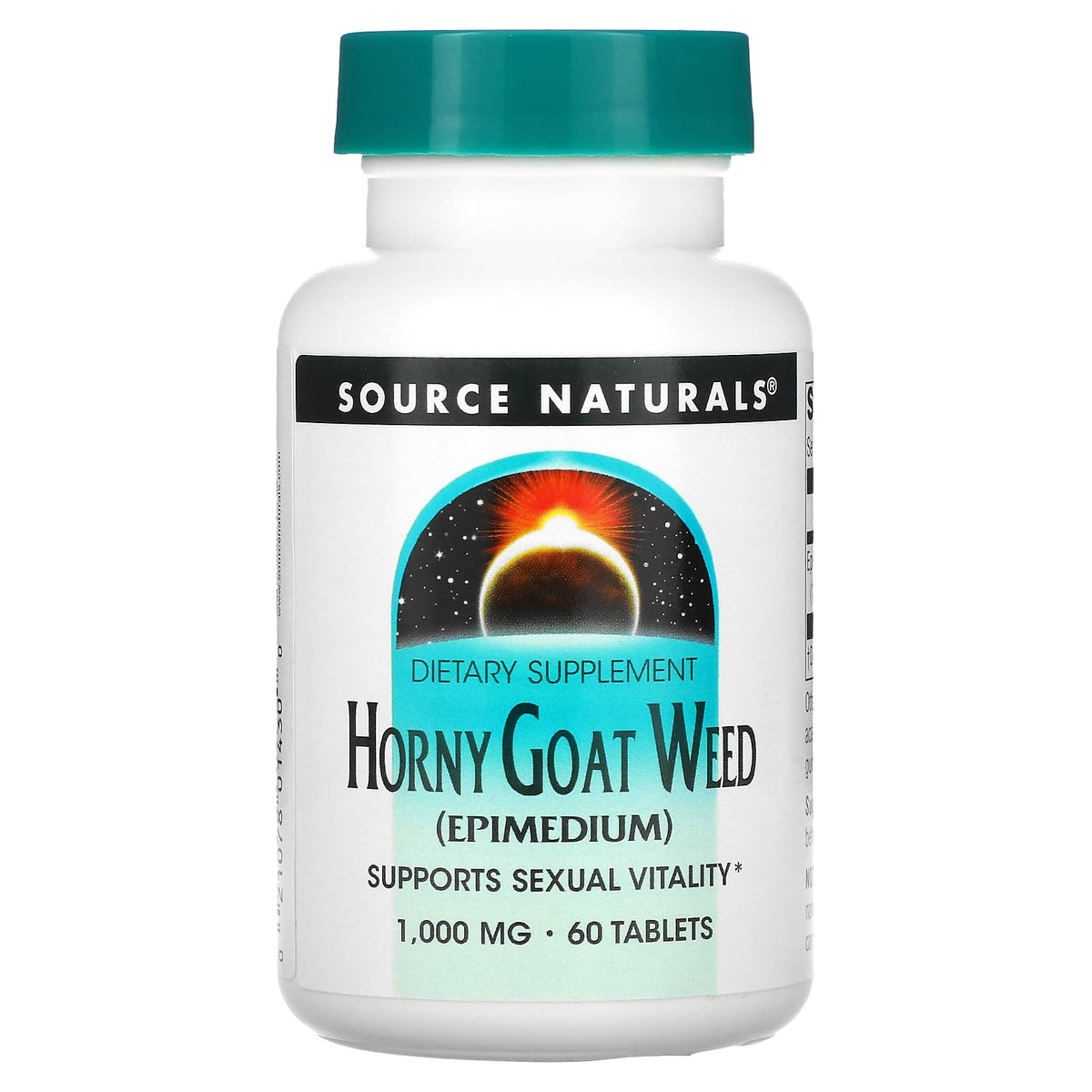 Source Naturals Horny Goat Weed 1000mg herbal supplement 60 tablets bottle front