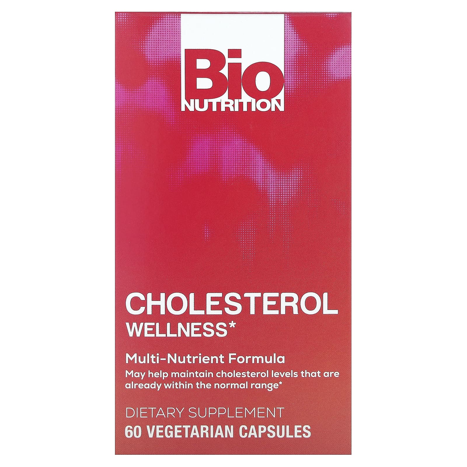 Bio Nutrition Cholesterol Wellness 60 vegetarian capsules front bottle packaging main view