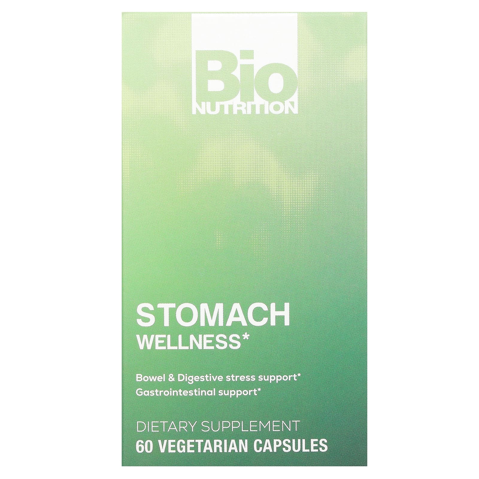 Bio Nutrition Stomach Wellness digestive support supplement, 60 vegetarian capsules front view
