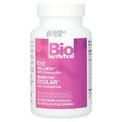 Bio Nutrition Eye Wellness vegetarian capsules back label with supplement facts and dosage