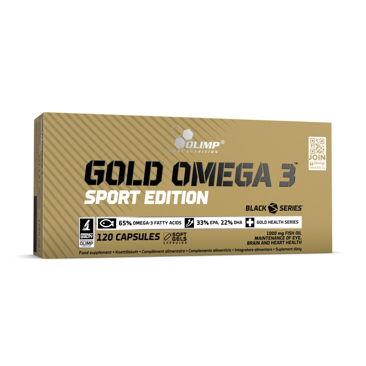 Olimp Gold Omega 3 Sport Edition 120 capsules fish oil supplement front packaging