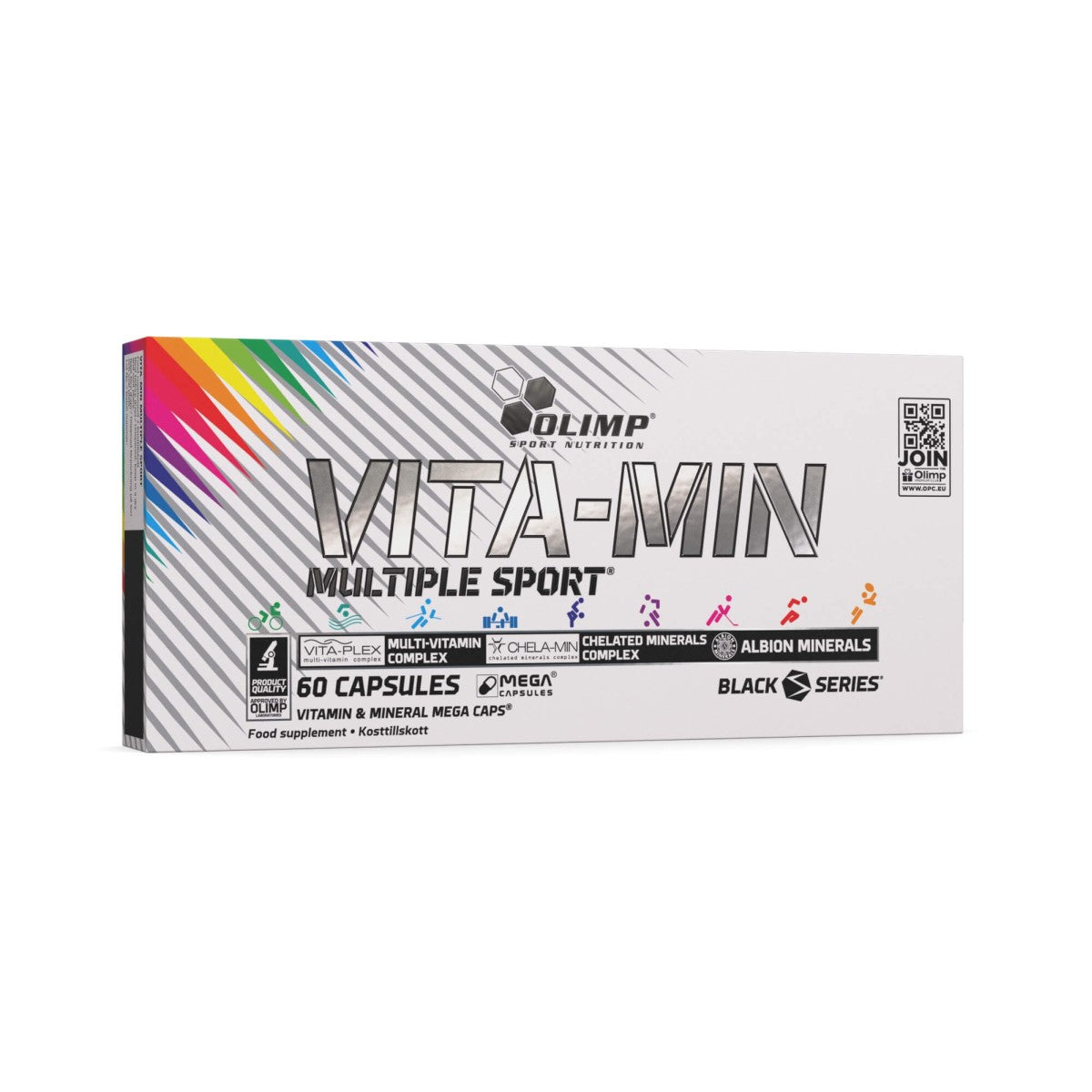 Olimp Vita-Min Multiple Sport multivitamin mega caps 60 capsules bottle front view
