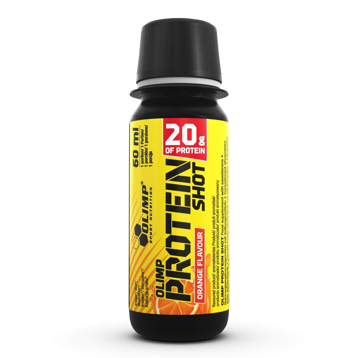 Olimp Protein Shot orange flavor 60ml ready-to-drink protein ampule supplement