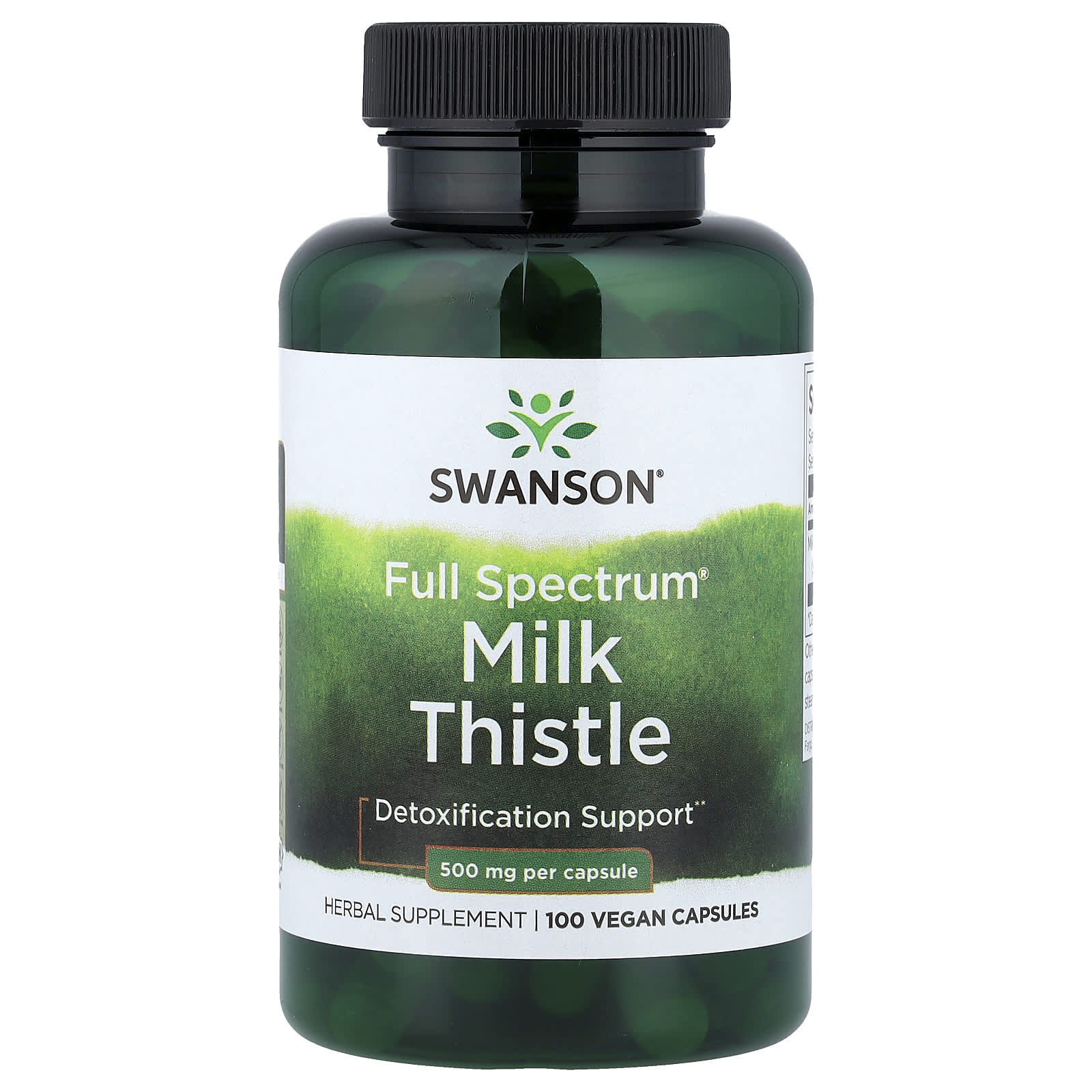 Swanson Full Spectrum Milk Thistle 500mg 100 vegan capsules liver support supplement