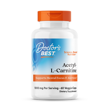 Doctor's Best Acetyl-L-Carnitine 1000mg per serving 60 veggie caps front packaging product shot