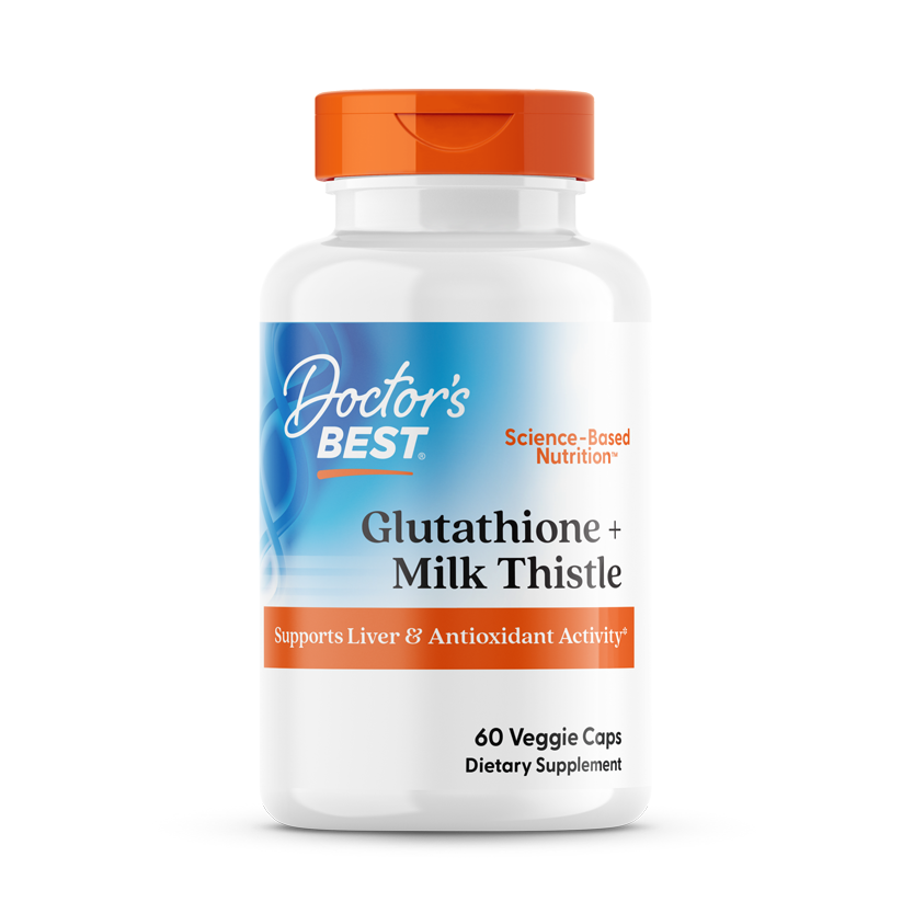 Doctor's Best Glutathione plus Milk Thistle 60 veggie caps front packaging antioxidant support