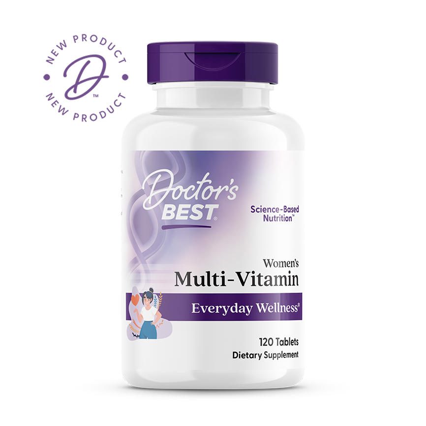 Doctor's Best Women's Multi-Vitamin 120 tablets complete daily multivitamin front packaging
