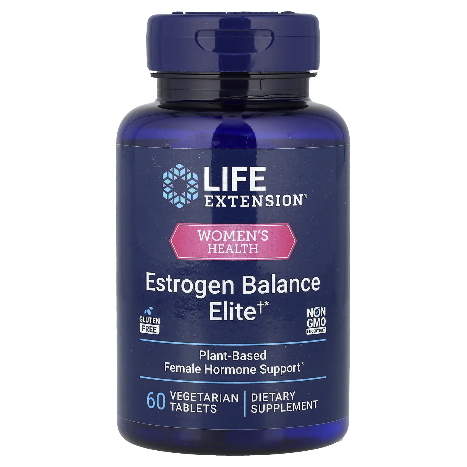 Life Extension Women's Health Estrogen Balance Elite 60 vegetarian tablets front packaging