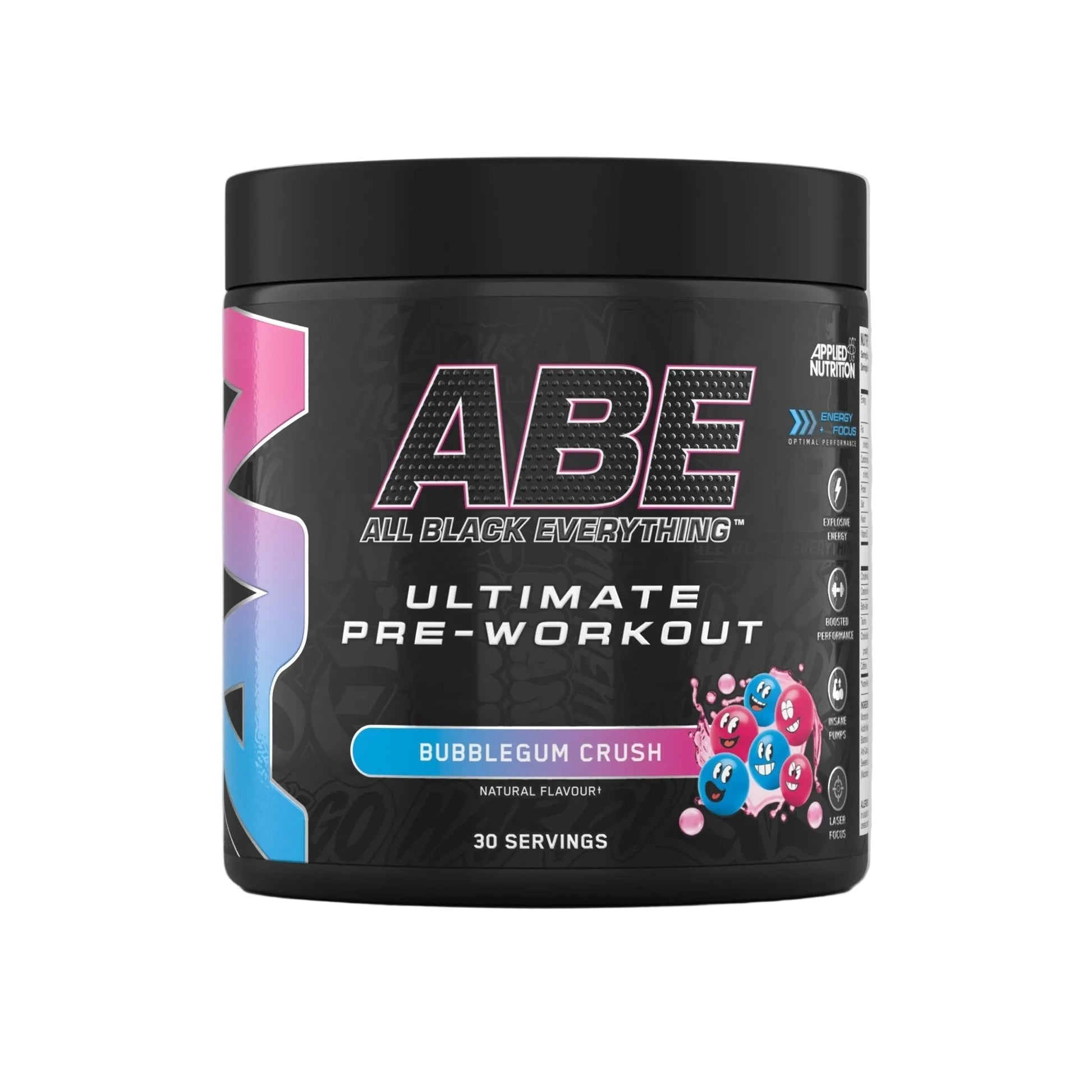 Applied Nutrition ABE Pre-Workout 375g Bubblegum Crush flavour potent energy formula tub