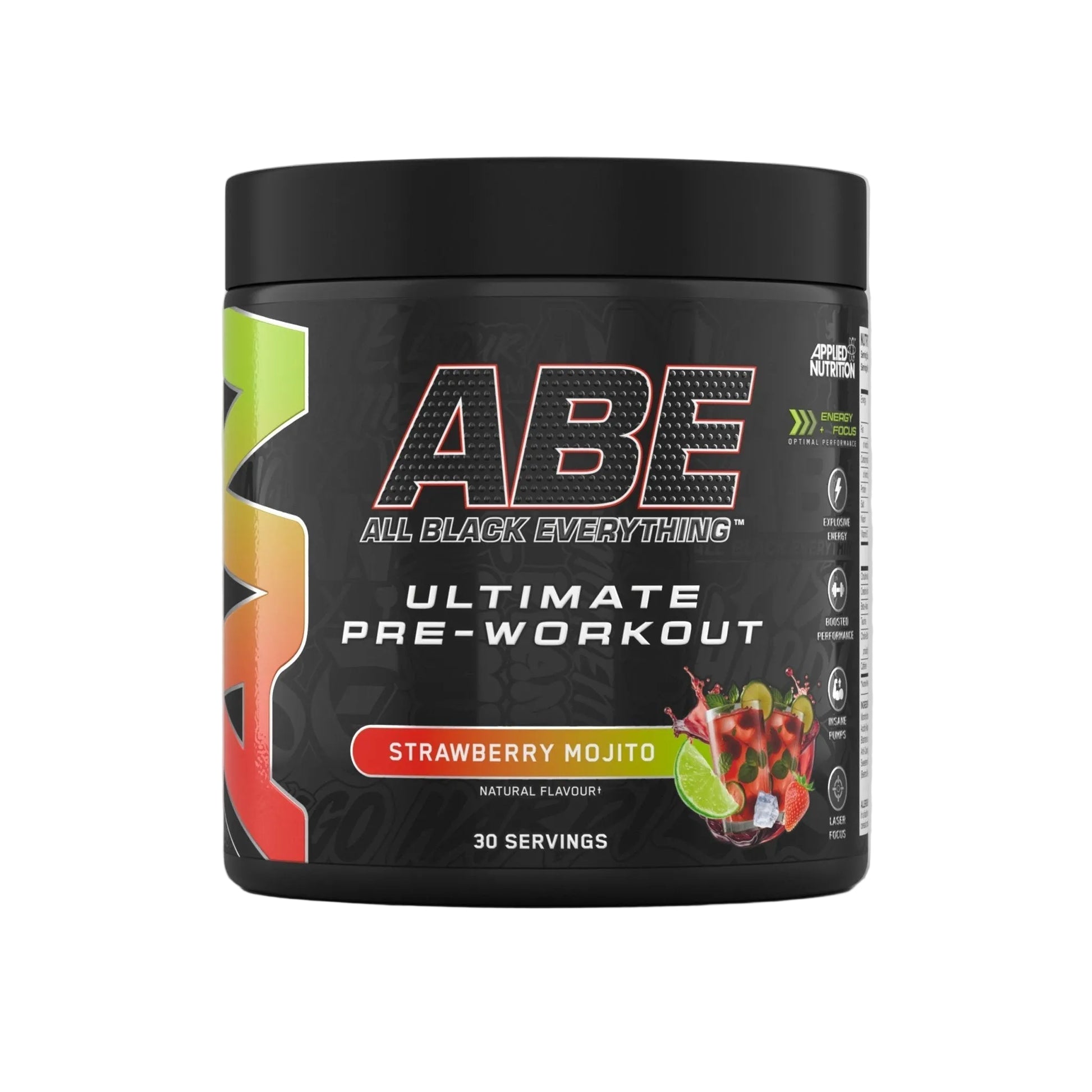 Applied Nutrition ABE Pre-Workout 375g Strawberry Mojito flavour performance supplement tub