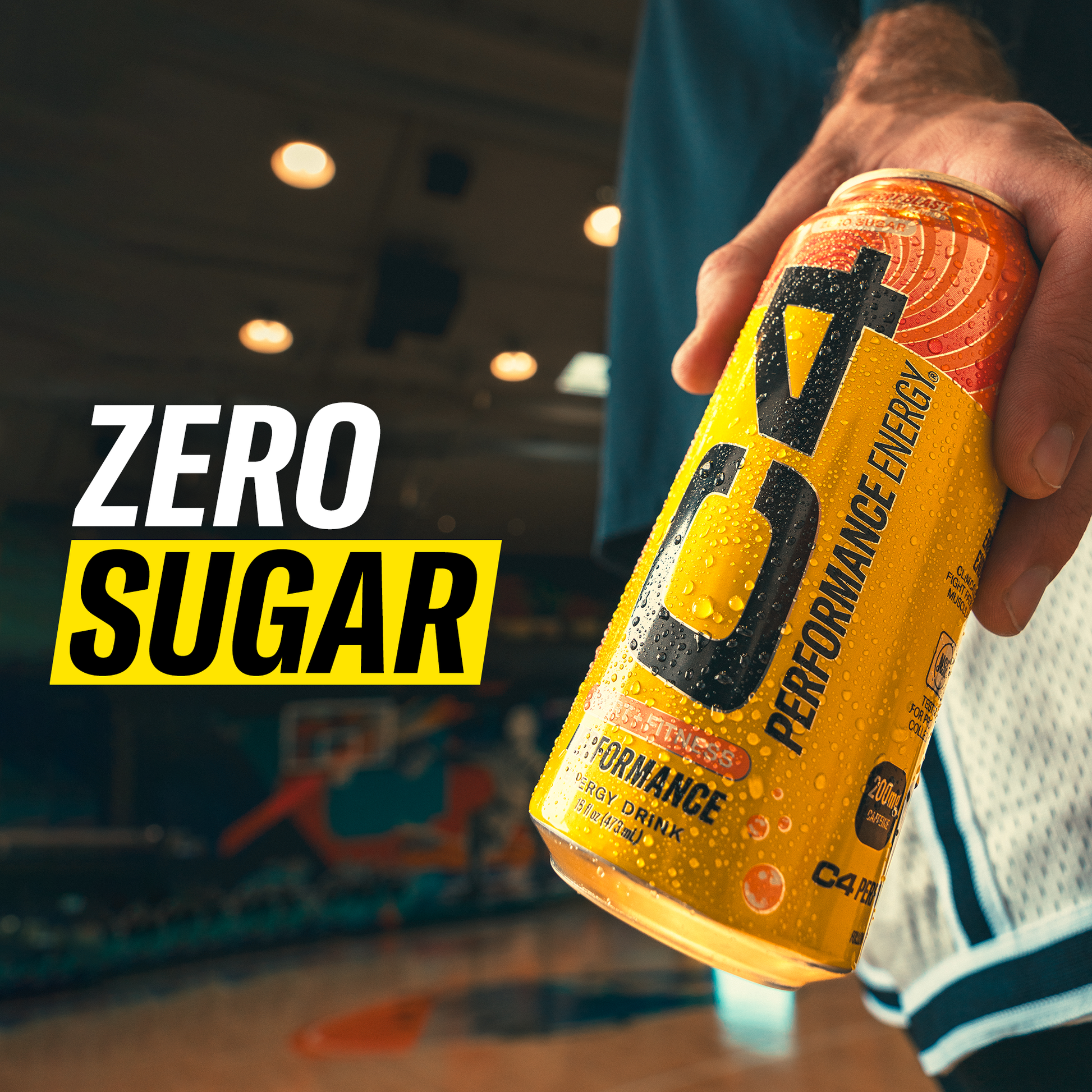 C4 Energy Original zero sugar carbonated 473ml can highlighting no sugar energy supplement
