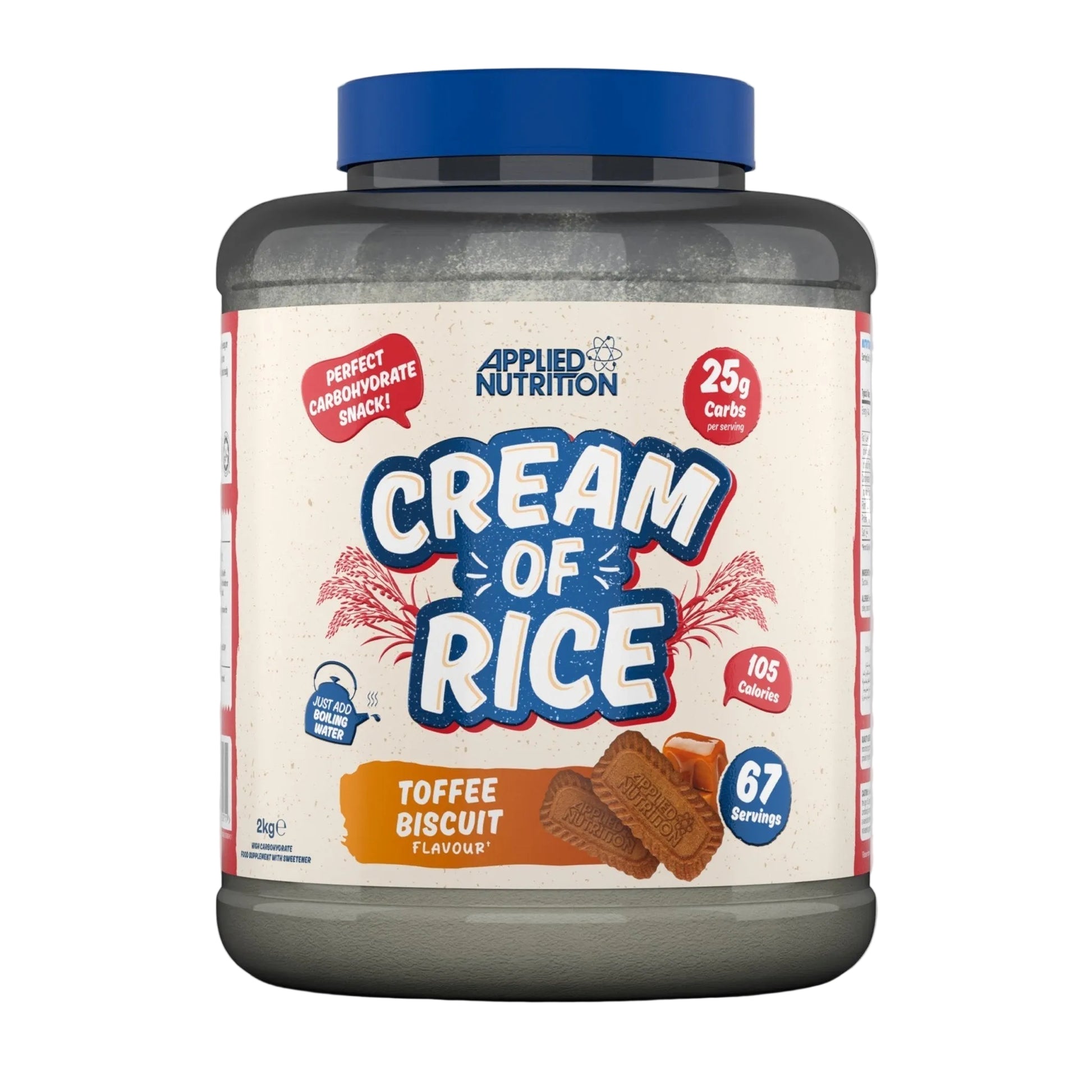 Applied Nutrition Cream of Rice 2kg toffee biscuit flavor carbohydrate supplement pouch