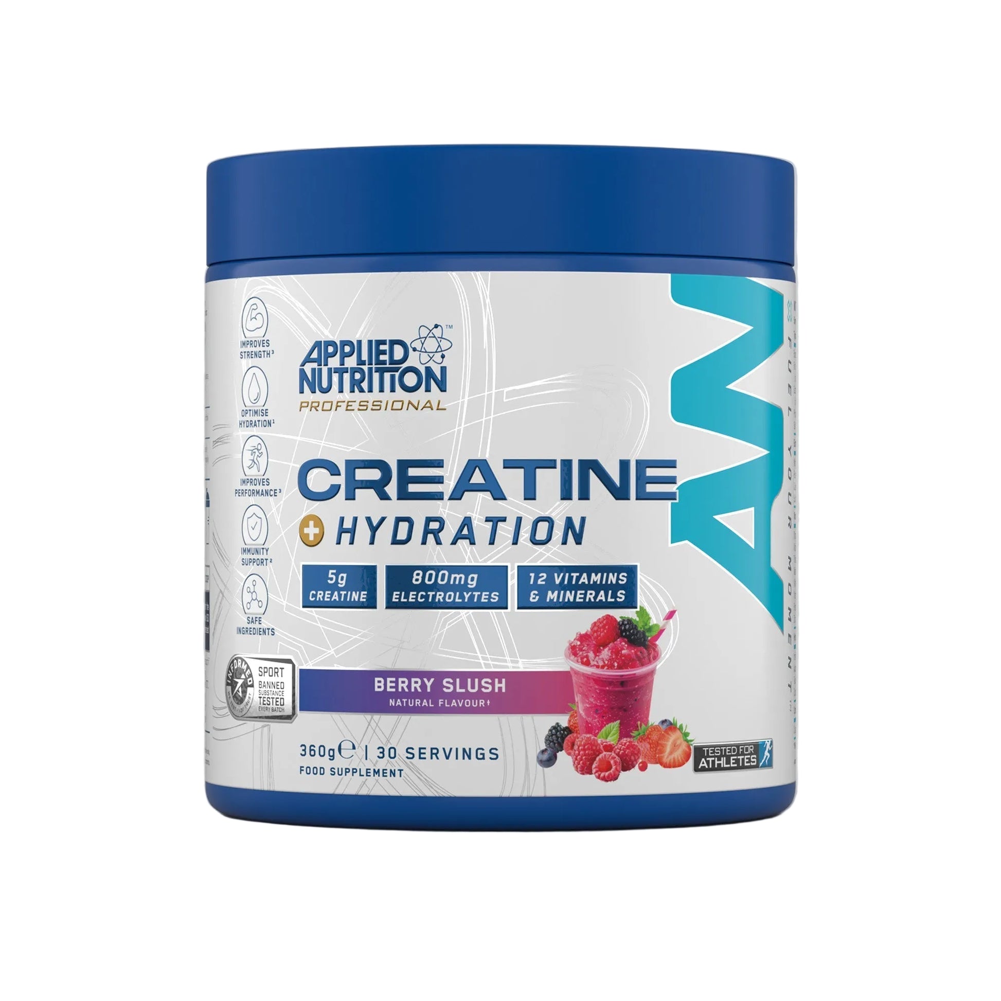 Applied Nutrition Creatine Hydration Professional 360g Berry Slush flavour supplement tub
