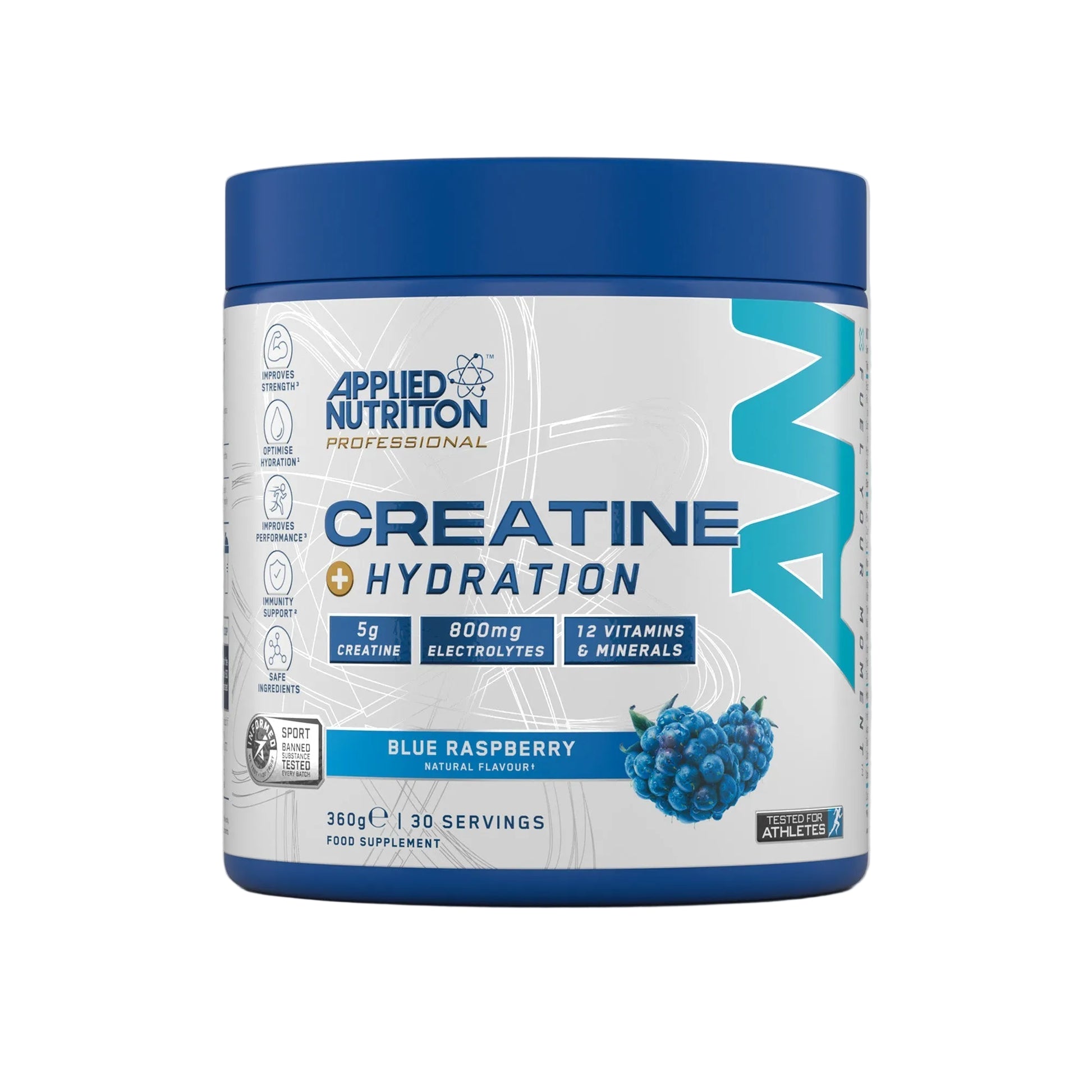 Creatine Hydration Professional 360g Blue Raspberry flavour performance supplement powder