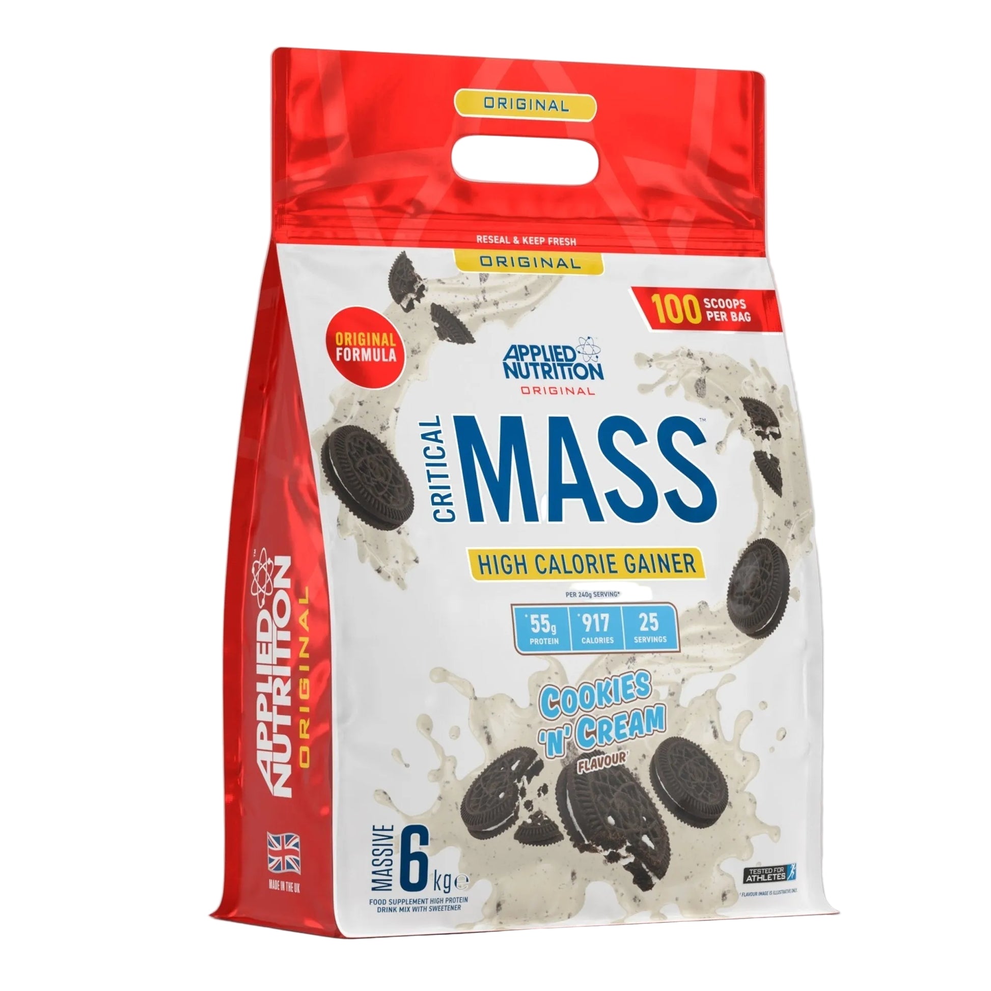 Applied Nutrition Critical Mass Original 6kg Cookies and Cream flavor mass gainer supplement