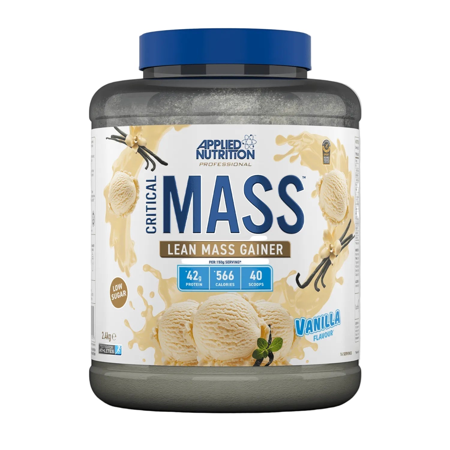 Applied Nutrition Critical Mass Professional 2.4kg Vanilla flavor lean mass gainer supplement