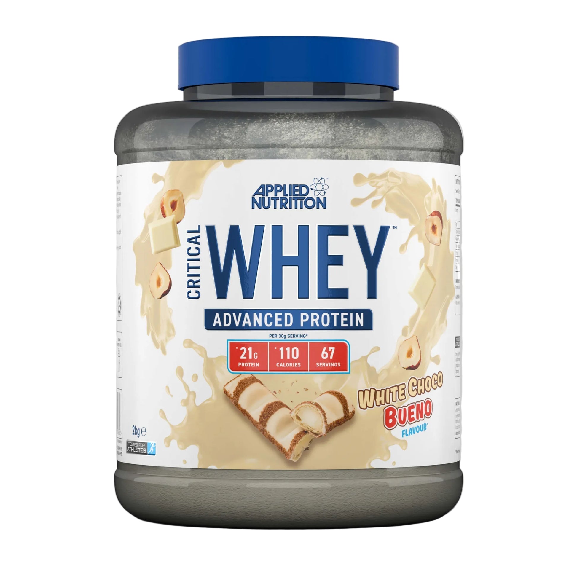 Applied Nutrition Critical Whey Protein 2kg White Choco Bueno flavor whey protein powder tub