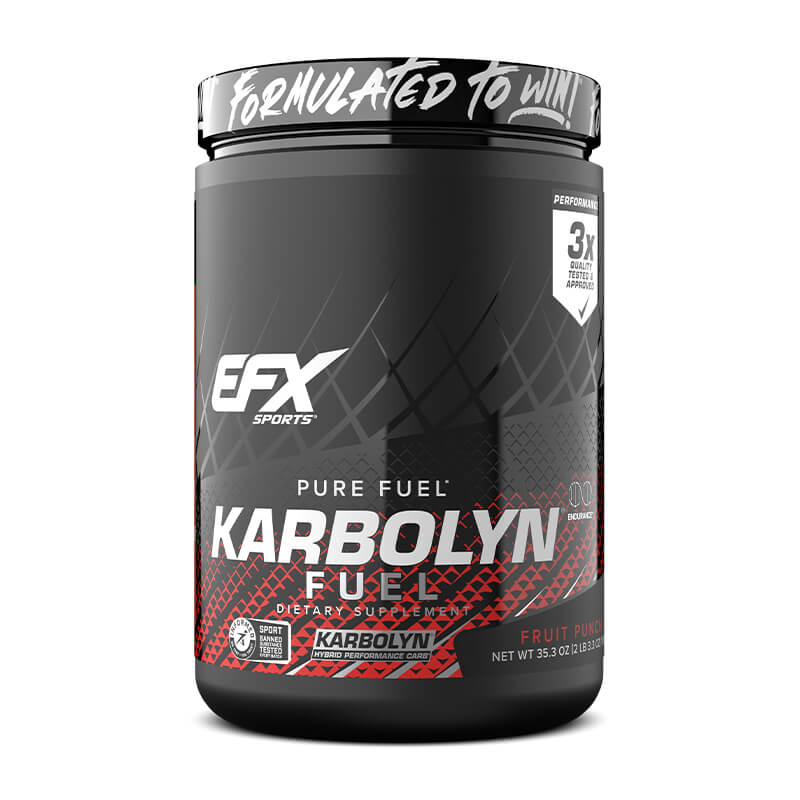 EFX Sports Karbolyn Fuel 1kg Fruit Punch flavor workout carbohydrate energy supplement tub