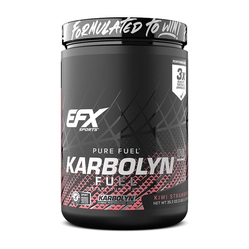 EFX Sports Karbolyn Fuel 1kg Kiwi Strawberry flavor compact carbohydrate supplement container
