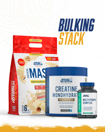 Bulking Stack bundle featuring Critical Mass 6kg, Creatine Monohydrate and Multi-Vitamin Complex for serious mass gains