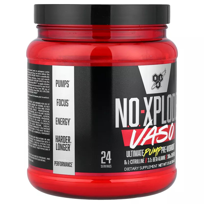 BSN NO-Xplode Vaso Pump 1.11 lb tub side profile view showing product weight and design