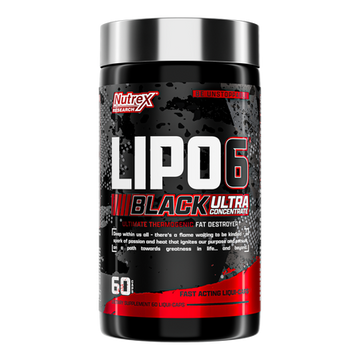 Nutrex Lipo 6 Black Ultra Concentrate fat burner 60 liquid capsules front packaging view