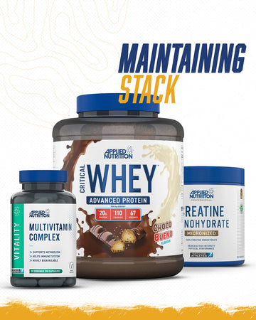 Maintaining Stack with Critical Whey Protein, Creatine Monohydrate and Multi-Vitamin Complex for smart athletes