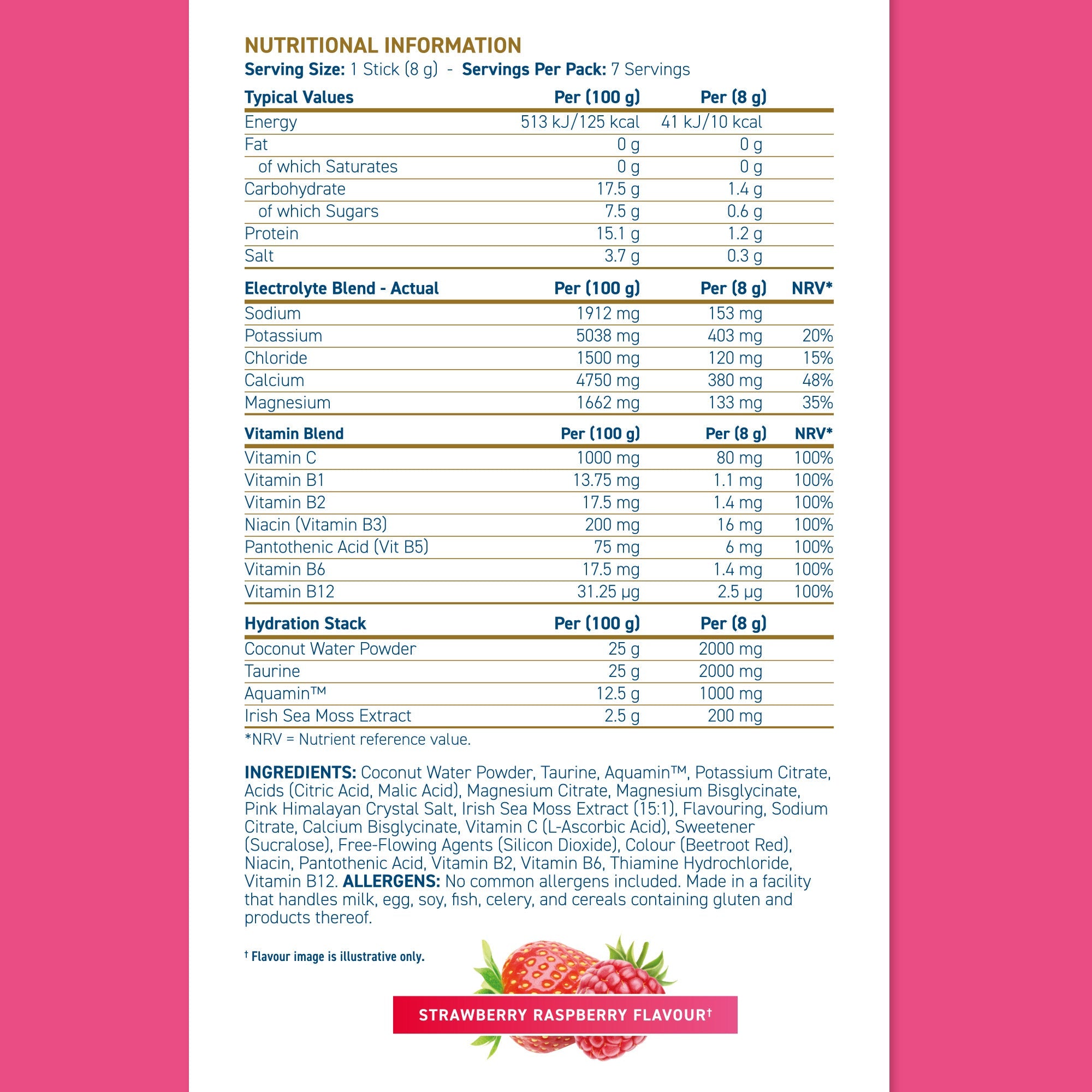 Applied Nutrition Hydration Plus Electrolyte supplement facts label showing vitamins and electrolyte content