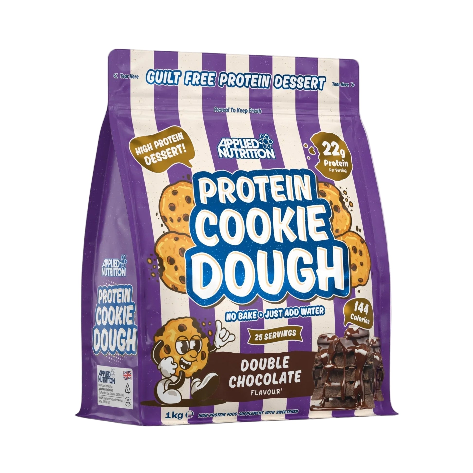Protein Cookie Dough 1kg Double Chocolate flavour dessert protein supplement powder tub