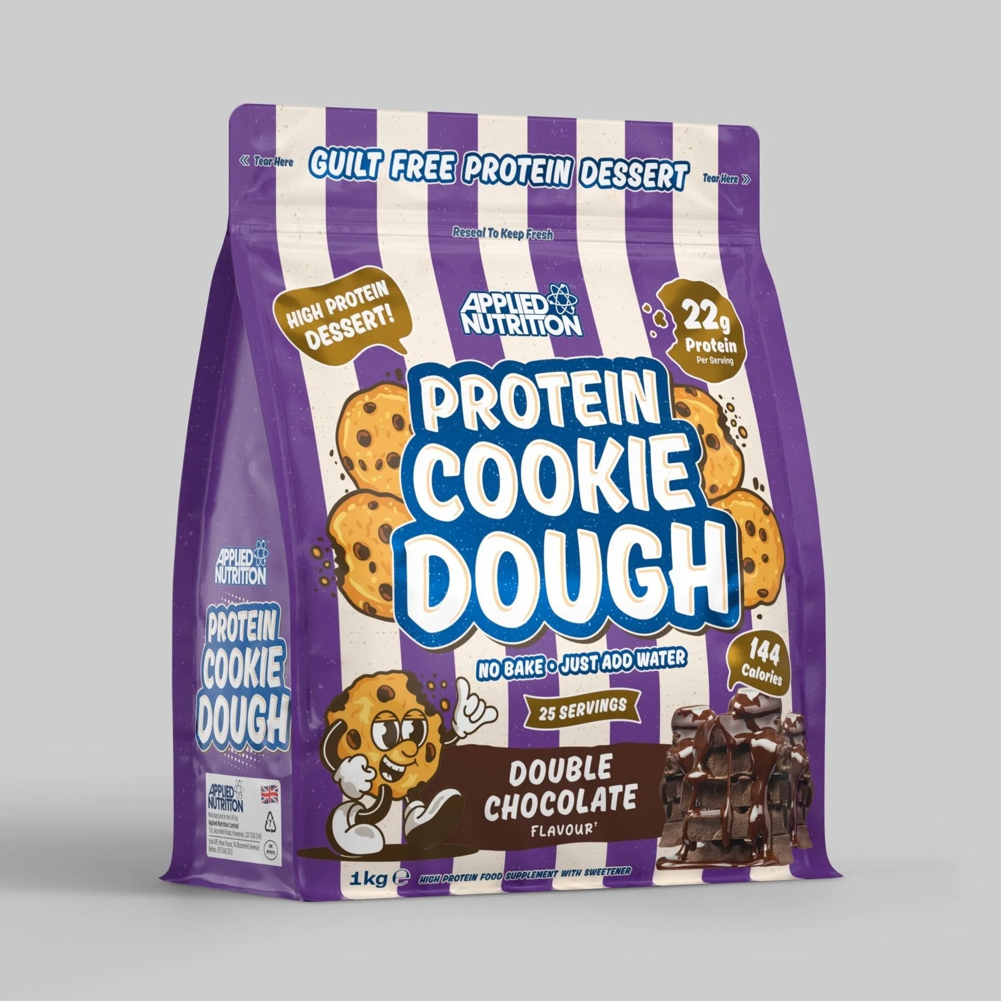 Protein Cookie Dough 1kg Double Chocolate high protein dessert supplement alternate view