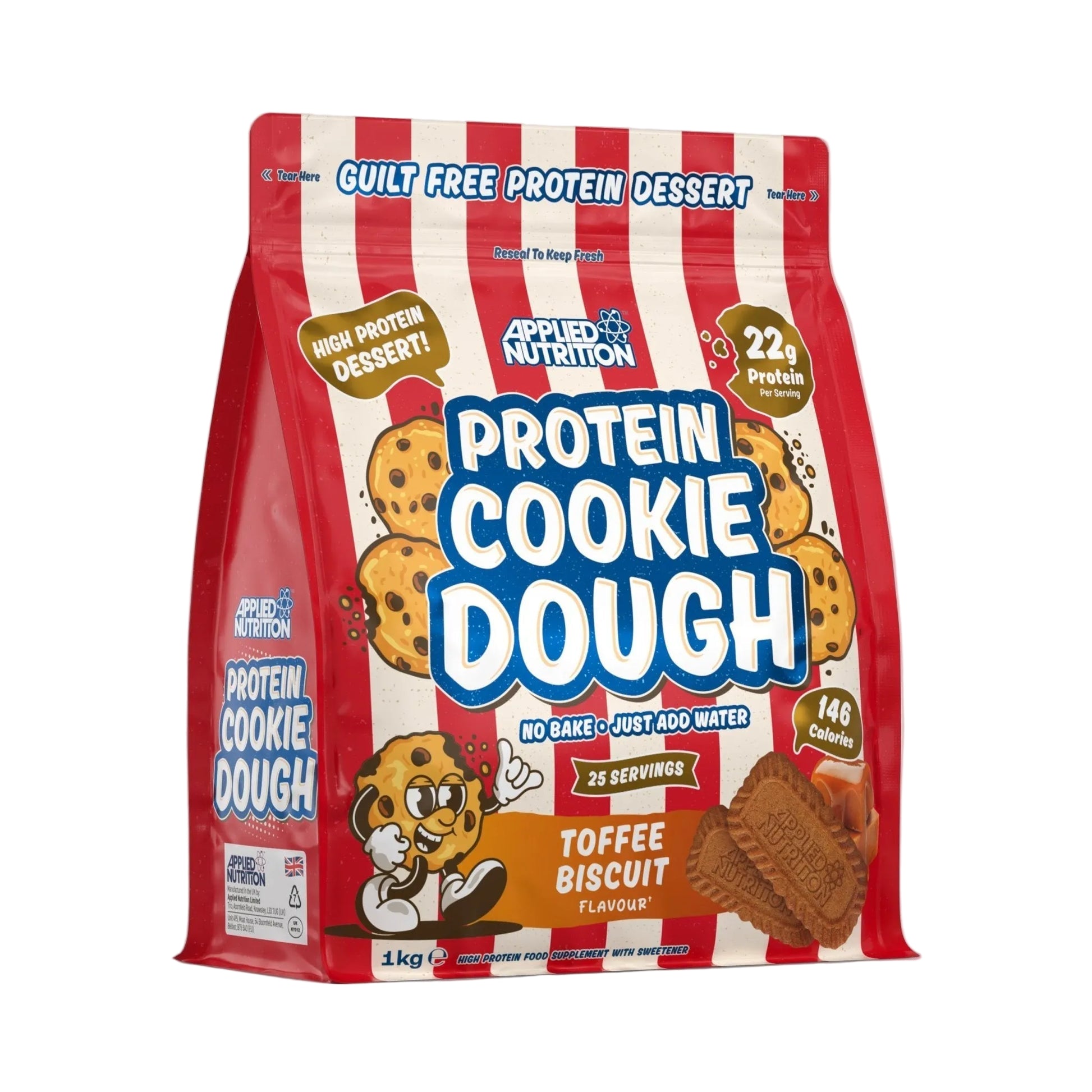 Protein Cookie Dough Dessert 1kg Toffee Biscuit flavour high protein supplement powder