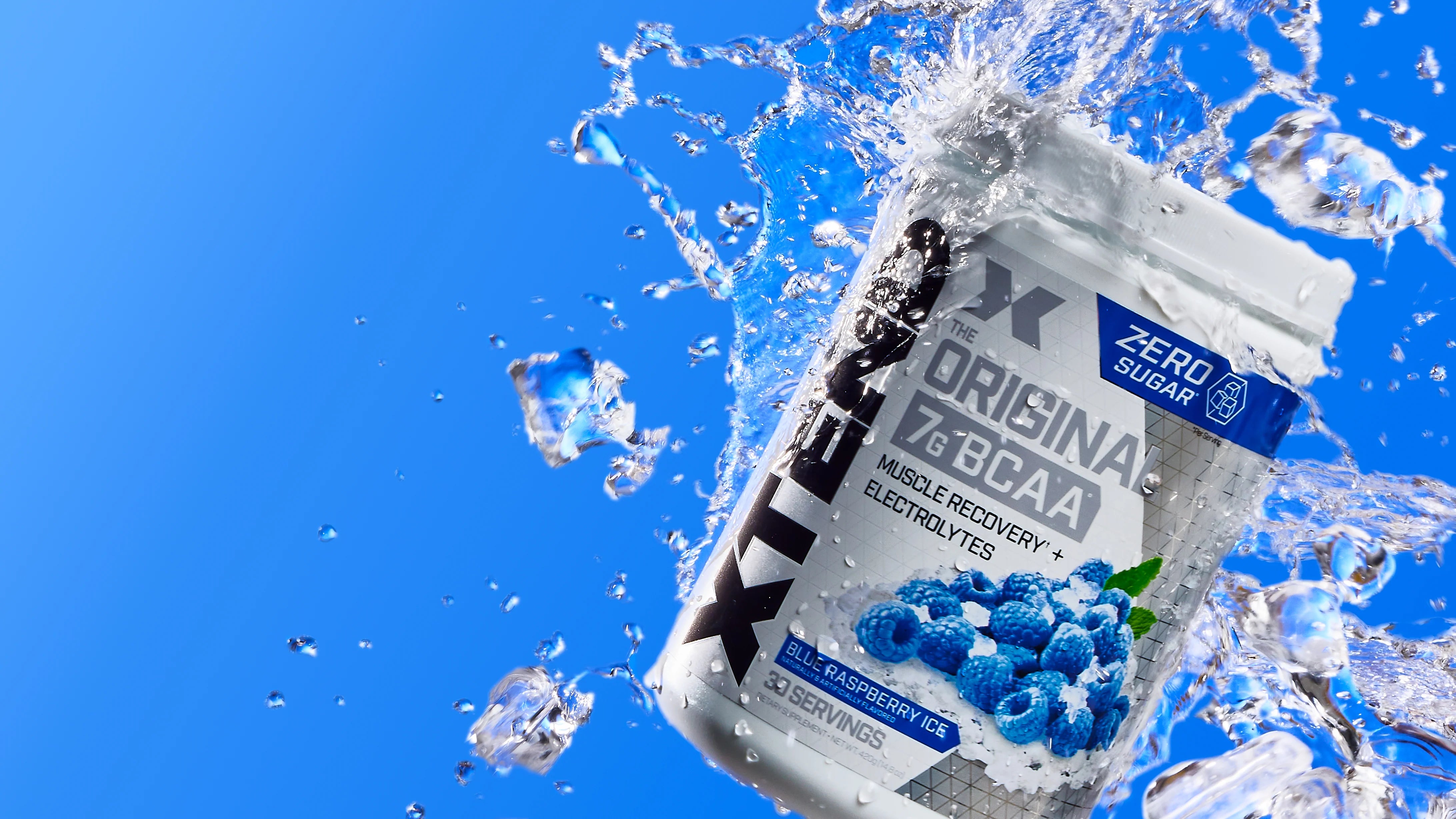 Scivation Xtend BCAA powder lifestyle athlete training shot showing intra-workout supplement use