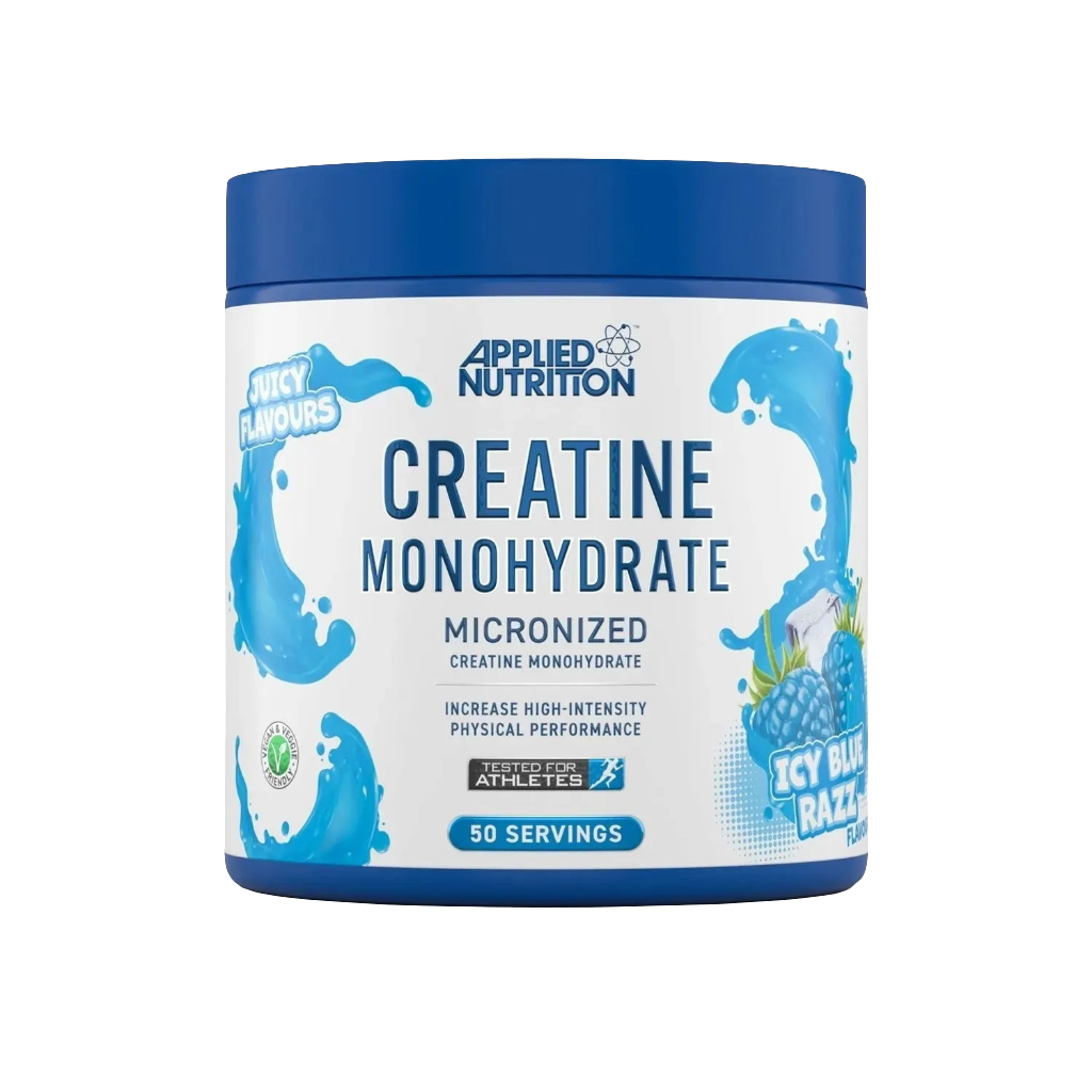 Applied Nutrition micronized creatine monohydrate 250g label detail with supplement facts panel