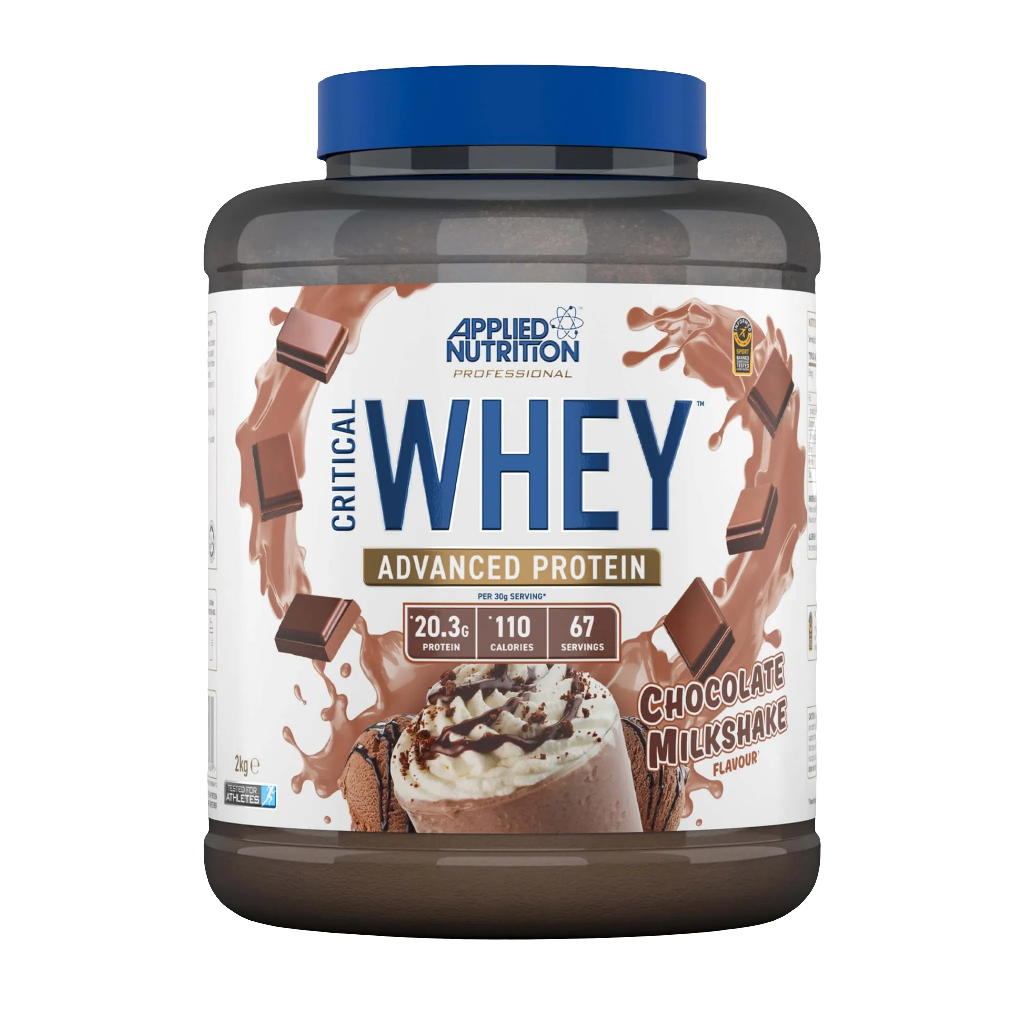 Applied Nutrition Critical Whey Protein front packaging main product shot with branding detail