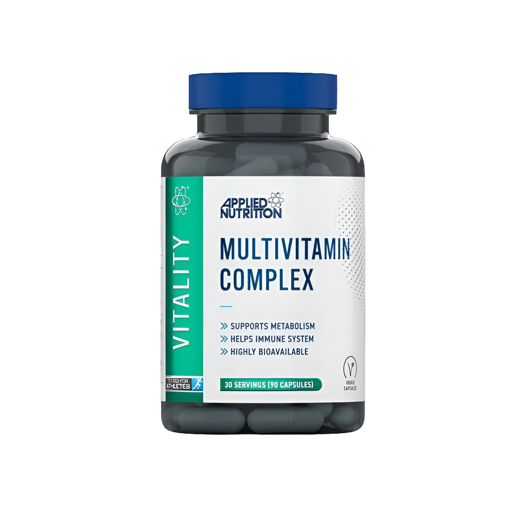 Applied Nutrition Multi-Vitamin Complex front packaging, comprehensive daily vitamin and mineral supplement