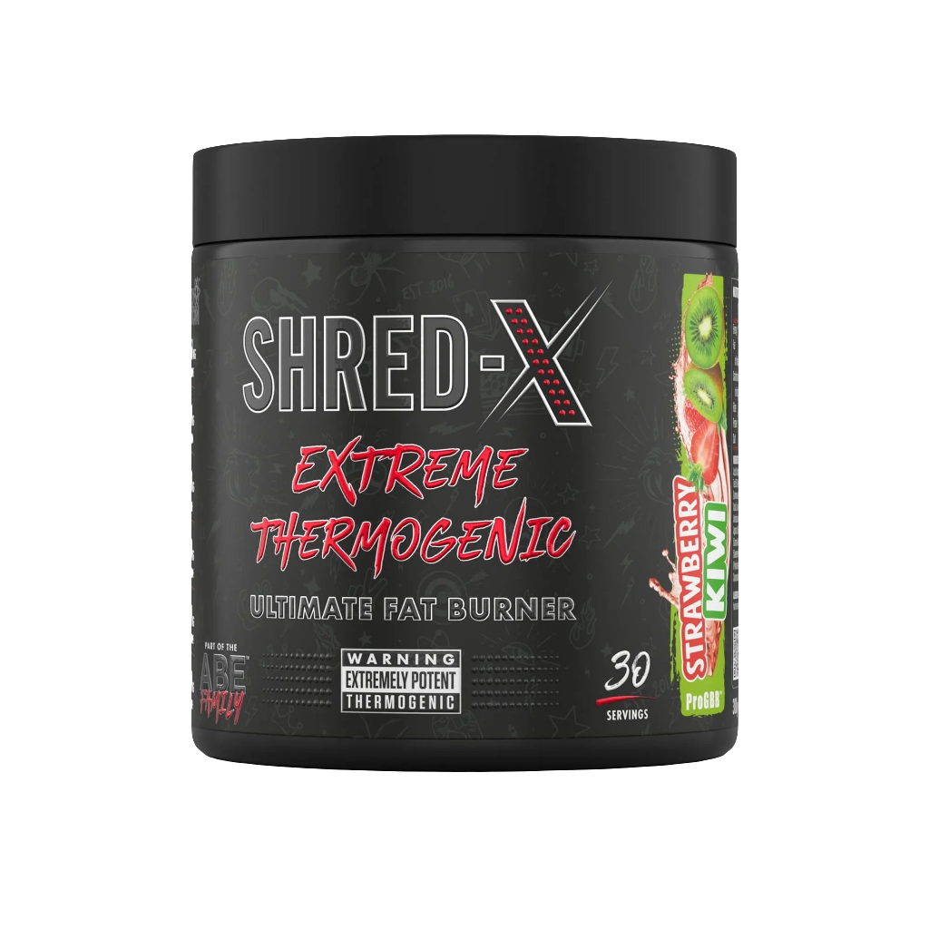 Applied Nutrition Shred-X thermogenic powder alternate angle showing product label detail