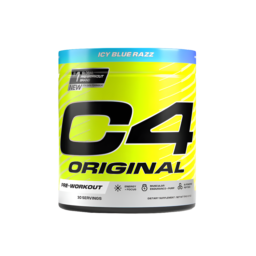 C4 Original Pre-Workout powder 282g front view performance supplement tub product packaging