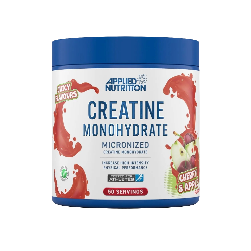 Applied Nutrition creatine powder supplement back panel with serving size and nutritional info