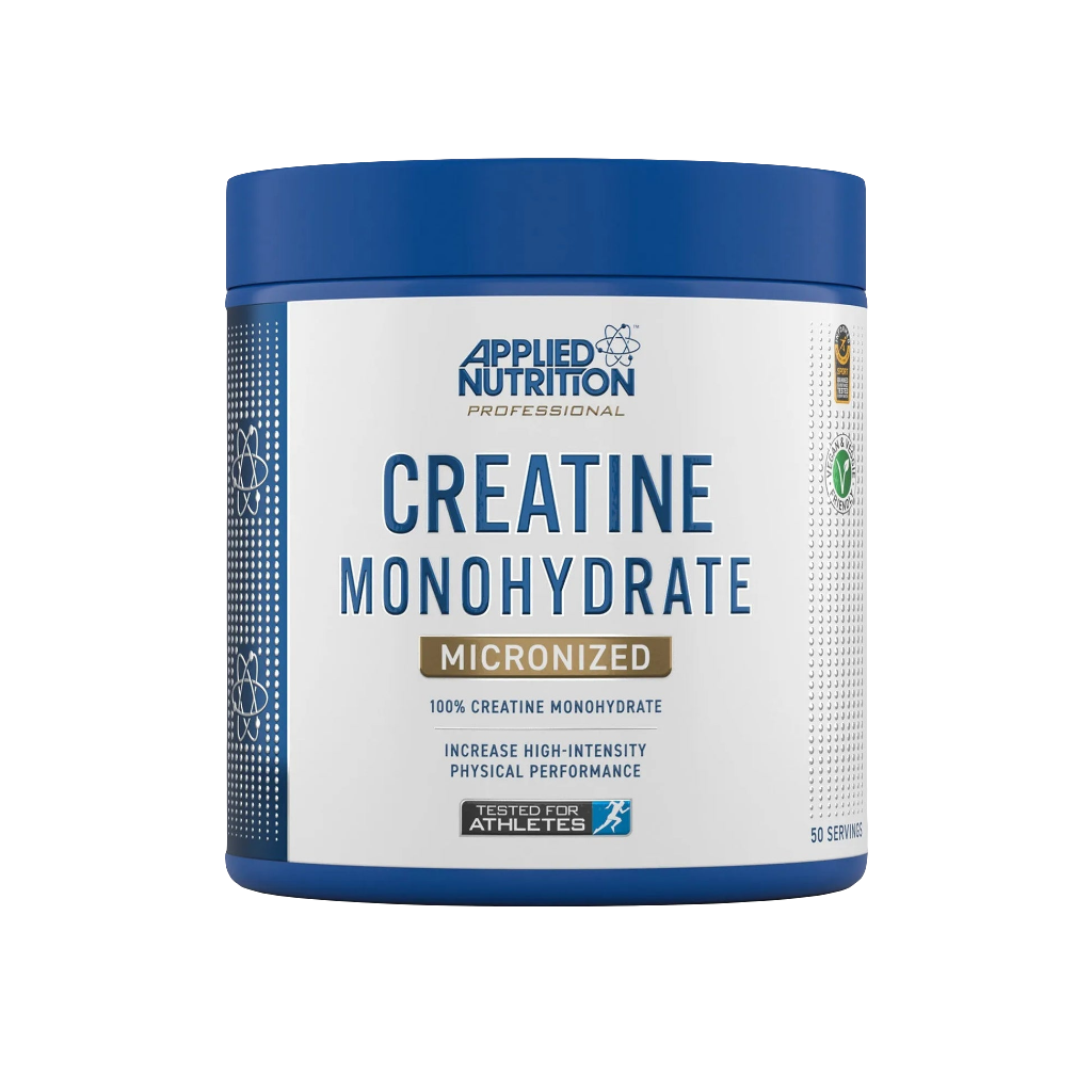 Applied Nutrition Creatine Monohydrate Micronized 250g front packaging for muscle strength gains