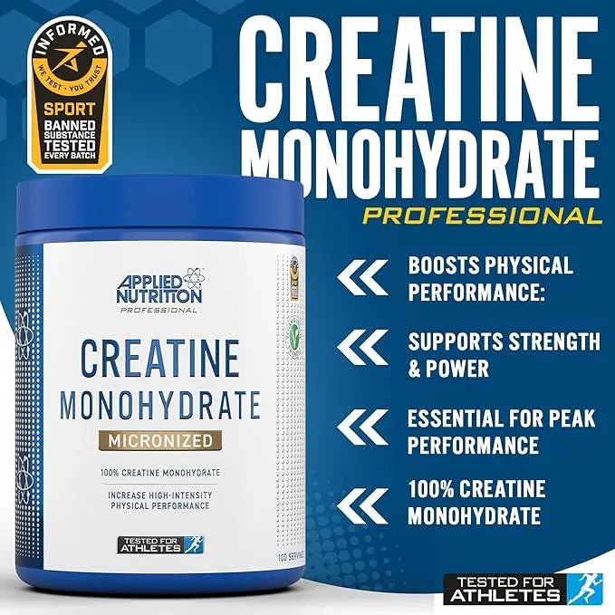 Pure micronized creatine monohydrate powder close-up texture for enhanced athletic performance