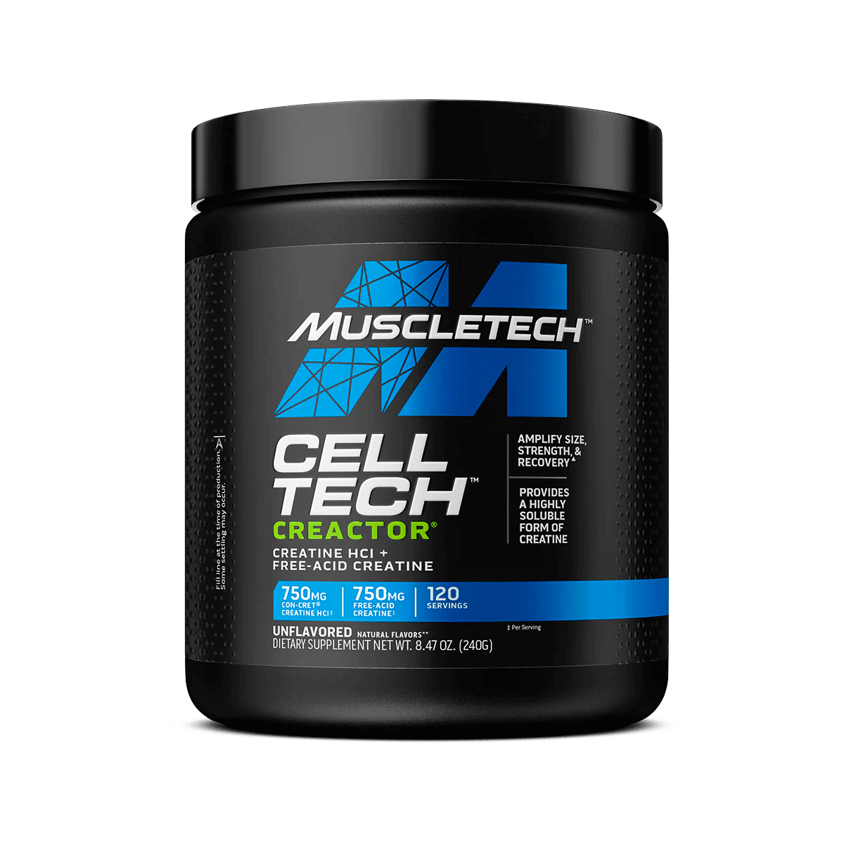MuscleTech Cell-Tech Creactor creatine unflavored 235g 120 servings product front view