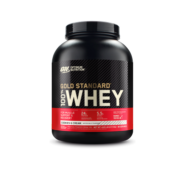Optimum Nutrition 100% Whey Gold Standard 5lb protein powder front label view