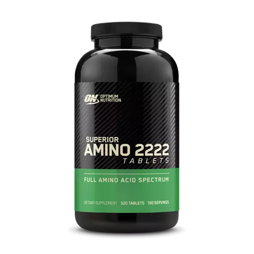 Optimum Nutrition Superior Amino 2222 tablets front view essential amino acid supplement bottle